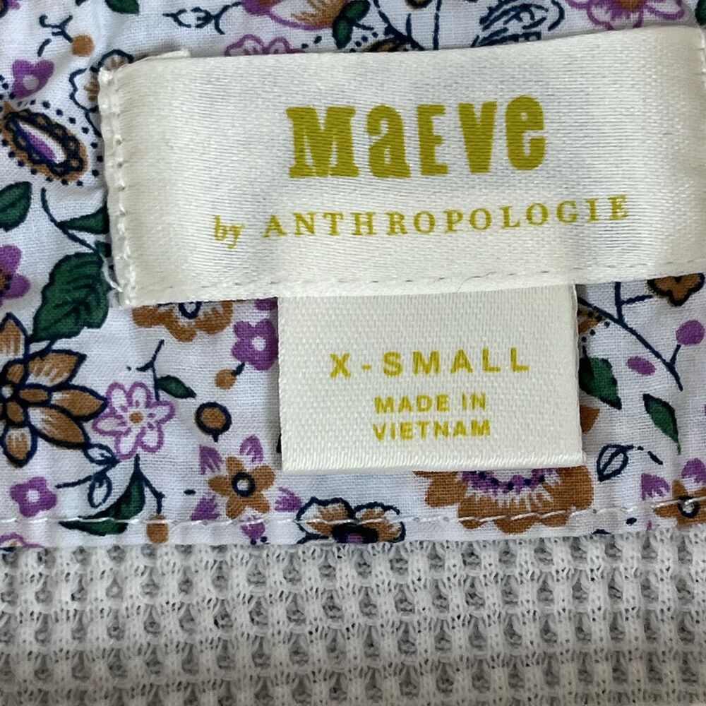 Anthropologie Maeve Shirt Women Extra Small Ainsley Thermal Turtleneck Top Boho - Picture 3 of 11